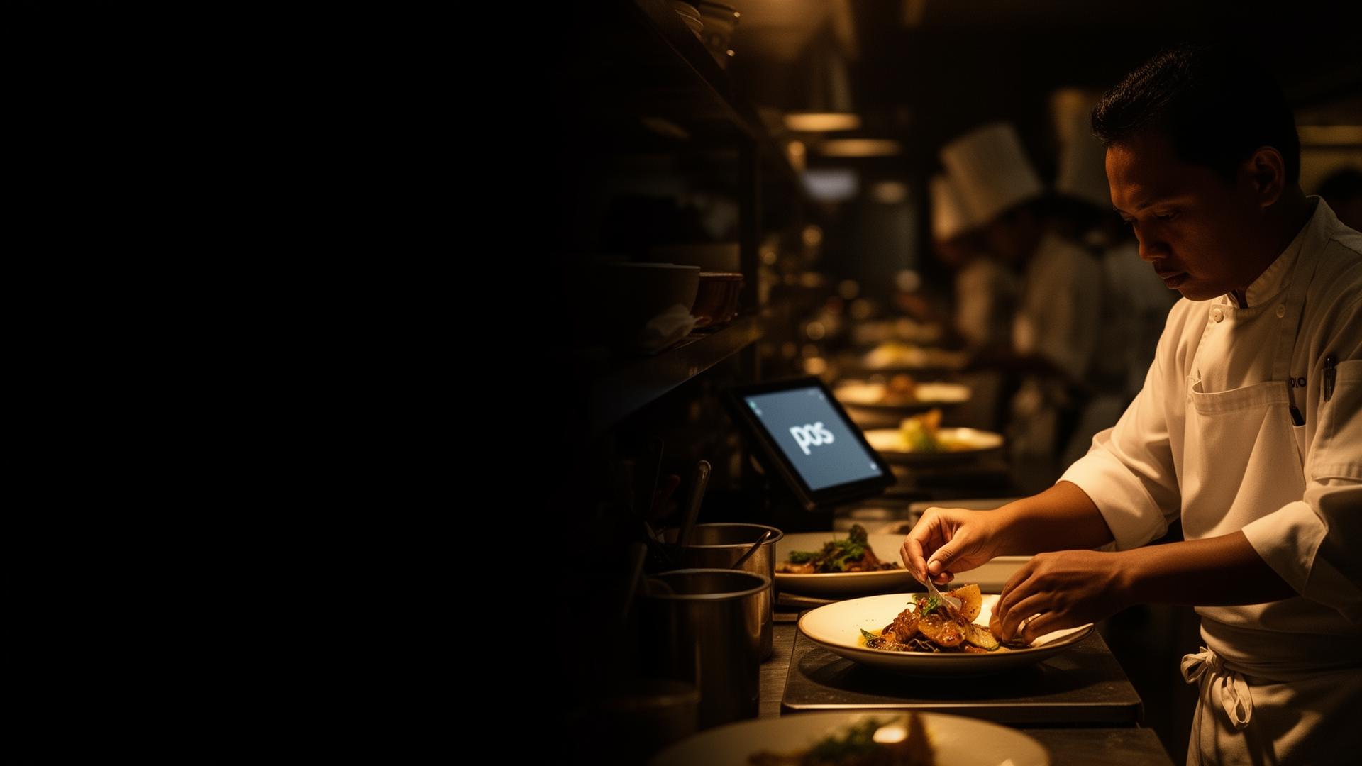 Dapur restoran sibuk menggunakan OveerPOS